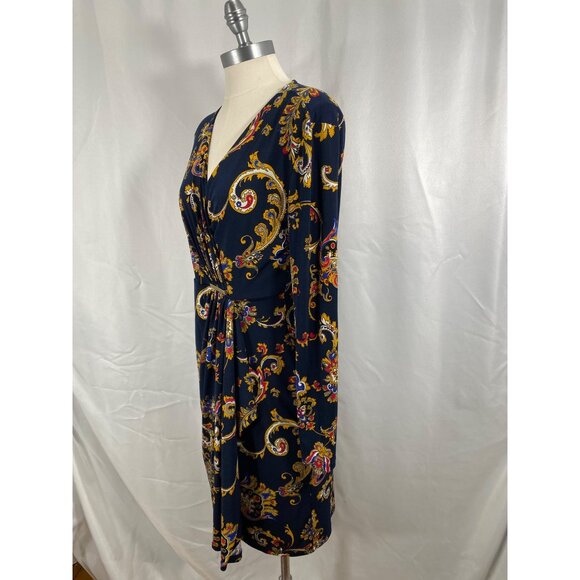 Charter club wrap style paisley print dress Career office classic small - Picture 4 of 6